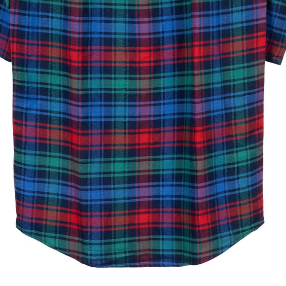 Lands End Flannel Nightgown Girls 10 Plaid Red Green Blue Long Sleeve Winter - Picture 3 of 5